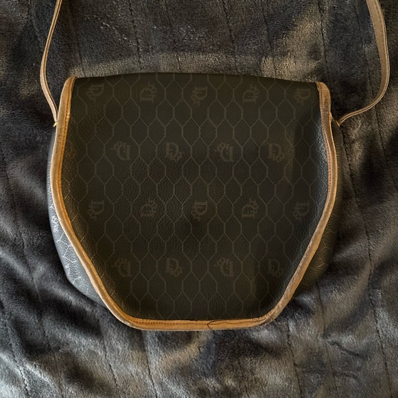 Vintage Christian Dior Honeycomb Canvas & Leather Flap Crossbody Bag - Picture 12 of 13